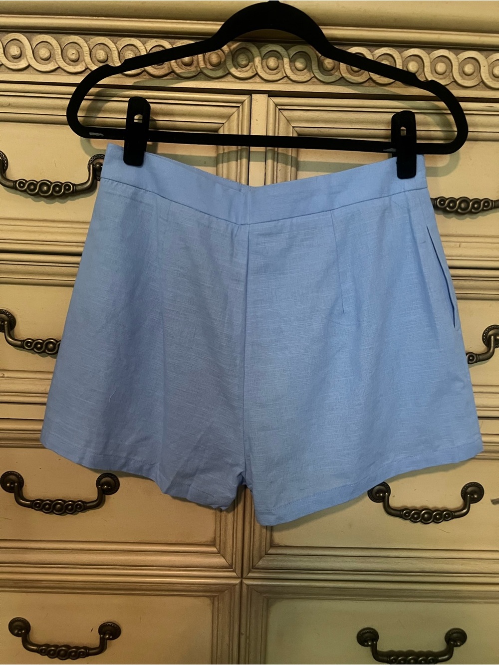 Commense Cotton Linen Blue Lace Belted Vest & Shorts Set M - Picture 5 of 17